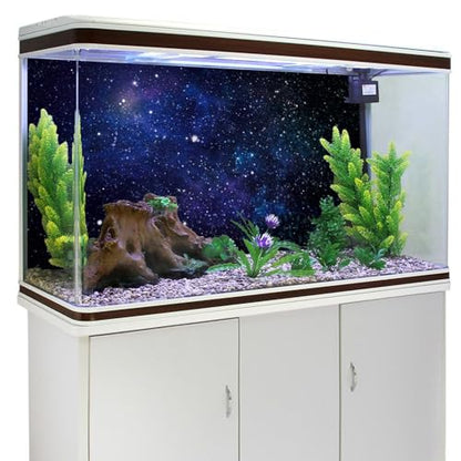AWERT 48x18 inches Galaxy Aquarium Background Blue Starry Sky Universe Space Fish Tank Background Nebula Stars Terrarium Background