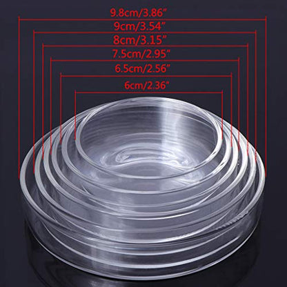 Aquarium Shrimp Feeding Dish High Glass Bottom Feeder Food Bowl 3.9 3.5 3.2 2.6 2.4 Inches Round Tray