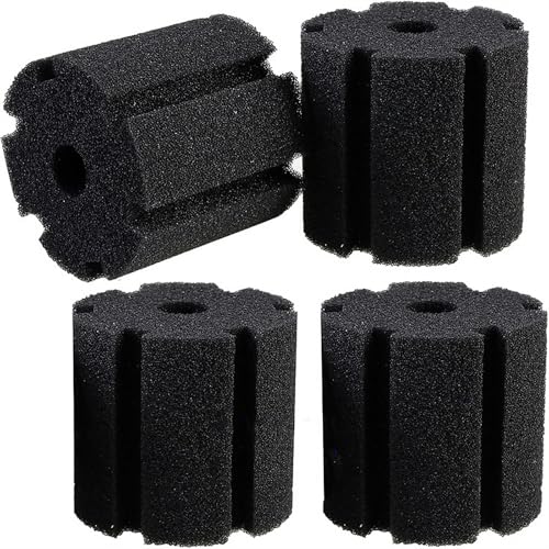 Aquarium Filter Sponge Replacement 4 Pack, Black Aquarium Foam Media for 380 Filter Use, Bio Sponge Pads for Freshwater and Saltwater Displays Replacement