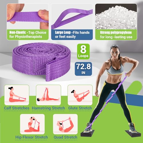 ODCPN Squat Wedge Block, 5 Adjustable Angles Slant Board for Calf Stretching with Stretching Strap & Poster, 520 LBS Heel Elevated Squat Wedge Capacity for Yoga, Ankle Physical Therapy & Mobility