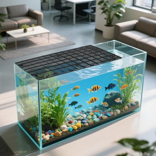 Wakauto 10pcs Aquarium Tank Divider Grid Panel with Bottom Filter Tray Plastic Mesh 30x15cm Removable Adjustable Partition for Fish Tank Separation and Breeding