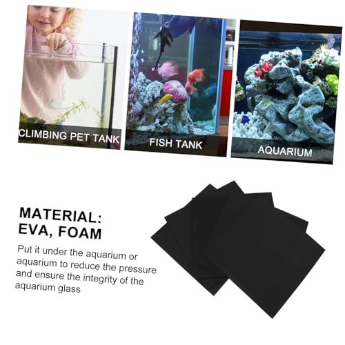 Toddmomy 5pcs Fish Tank Insulated Pad Thick Non-Skid Cushion for Aquarium Heat Preservation and Shock Absorption Black Non- Mat for Fish Tanks