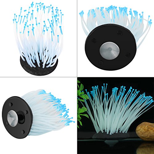 TOPINCN Plastic Water Grass, Aquarium Artificial Water Grass Plants Plant Ornament Silicone Landscape Decoration Fake Plastic Water Grass Plant Decorations with Suction Cup
