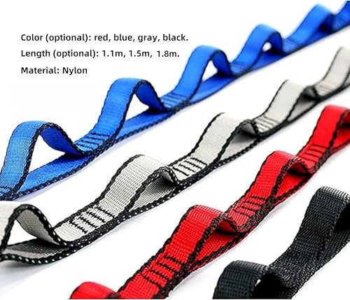 2pcs safety daisy chain, multi-ring adjustable nylon strap rope yoga pilates stretch band - color: Black, size: Length：1.8m