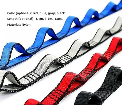2pcs safety daisy chain, multi-ring adjustable nylon strap rope yoga pilates stretch band - color: Gray, size: Length：1.5m