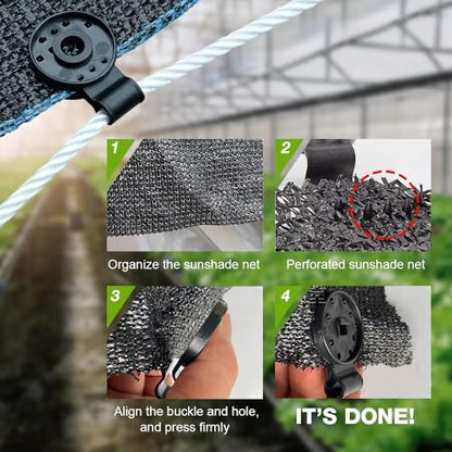 Shade Cloth Heavy Duty Lock Grip, Upgrade Shade Cloth Fix Plastic Clamp Round Plastic Sun Shade Clip, Greenhouse Shade Cloth Fix Clamp, Windproof Awning Clamp Grip Tarp Clips (Black, 20pcs) - color: Black, size: 20pcs