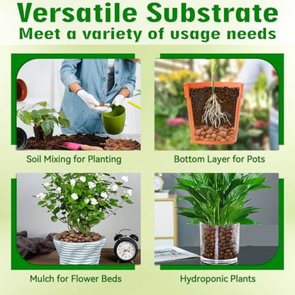 2QT Leca Clay Pebbles for Reptile Substrate - Organic Expanded Clay Balls for Bioactive Terrarium Drainage Layer & False Bottom, Lightweight Hydro Balls for Leopard Gecko, Tortoise, Frog