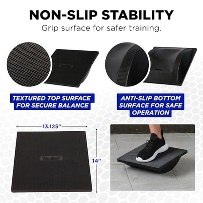 THERABAND Rocker Board, Wobble Balance Board, Core Strength Trainer, Black - style: Rocker Board