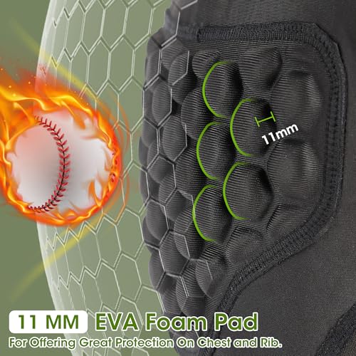 BARMACO Youth Baseball Chest Protector Compression Shirt, Padded Rib Guard - size: Small