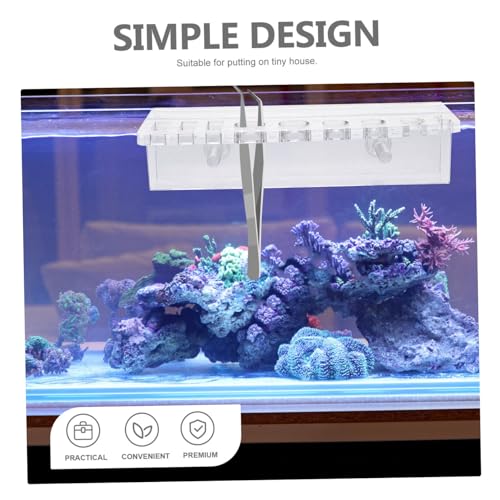 Happyyami Easy Install Fish Tank Tool Rack Aquarium Tool Holder Water Holder Storage Slots