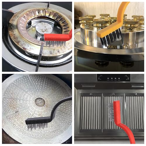 13pcs Household Cleaning Tools 2 in 1 Groove Cleaning Brush Window Track Cleaning Tools Hard Bristle Crevice Cleaning Brush Wire Brushes for Cleaning Rust