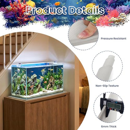 Aquarium Leveling Mat, 15 x 30 Inch Under Tank Pad, 6mm Thick Non-Slip Shockproof Fish Tank Cushion, Waterproof, Easy to Cut, Gray - color: Gray, size: 15 x 30in
