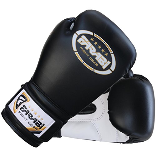 Farabi Boxing Gloves Kids Junior Muay Thai Kick Boxing Training MMA Punching Bag - color: Black, size: 4OZ