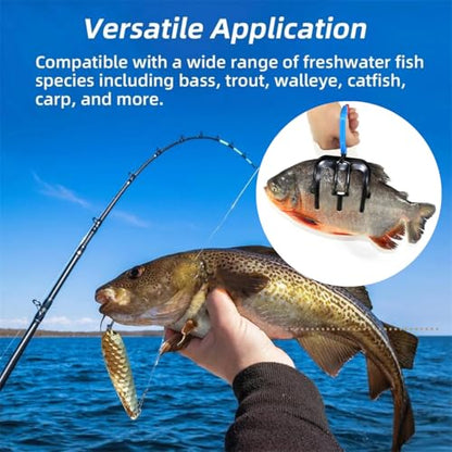 3 Claw Fish Gripper, Metal Fishing Pliers Gripper Catch Fish Control Clamp, Must Have Fishing Pliers Control Tool Fishing Accessories for Most Freshwater Fish Grip Tackle Holder - color: 2 pcs 3 claw