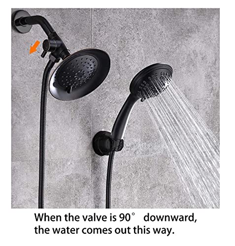 100% Solid Metal Shower Arm Diverter Splitter for Hand Held Showerhead and Fixed Spray Head ∣ G 1/2 3-Way Bathroom Universal Shower System Replacement Part (Oil Rubbed Bronze)
