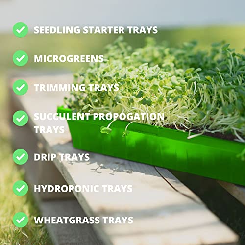 1020 Seed Starting Trays, Plant Tray, Microgreens Growing Trays, Plastic Seed Trays, Reusable Seedling Tray, 5-Pack Growing Trays, Germination Tray, Planting Tray, Plant Tray For Seedlings - color: Green