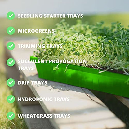 1020 Seed Starting Trays, Plant Tray, Microgreens Growing Trays, Plastic Seed Trays, Reusable Seedling Tray, 5-Pack Growing Trays, Germination Tray, Planting Tray, Plant Tray For Seedlings - color: Green