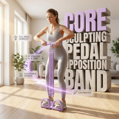 Pedal Resistance Band with Handle, 2026 Upgrade Multifunction Pedal Resistance Band, Elastic Pull Rope for Abs, Legs, Glutes, Arms, Waist