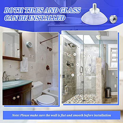 10 Pcs Suction Cups for Glass Window Screw Suction Pads 1.73"/44mm PVC Clear Sucker Pads with Cap Nut M6 Thread for Home Organization Bathroom Window Wall