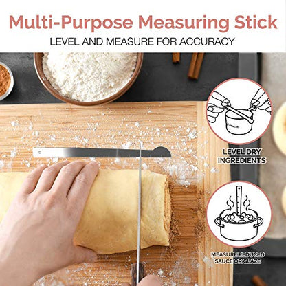 22-Piece Stainless Steel Measuring Cups and Spoons Set, Tad Dash Pinch Smidgen Drop Mini Measuring Spoons, Measuring Stick Leveler, Measurement Conversion Chart Fridge Magnet, (Country Chic) - color: Country Chic