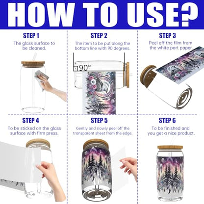 UV DTF Cup Wrap Transfer Stickers Rub On Transfers 4 Sheets Animal Tumblers Water Bottles Mugs Glasses Cups - style: Animal