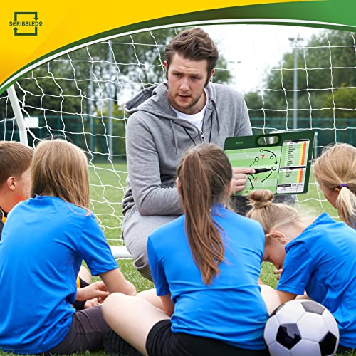 Soccer Dry Erase Coaching Board 15"x10.5" Whiteboard for Coaches - 2 Markers Included - Tactics Field Board for Soccer Coaching Equipment Accessories - Perfect Coach Gift