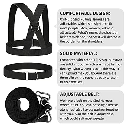 Sled Workout Equipment, Tire Pulling Harness Workout Training