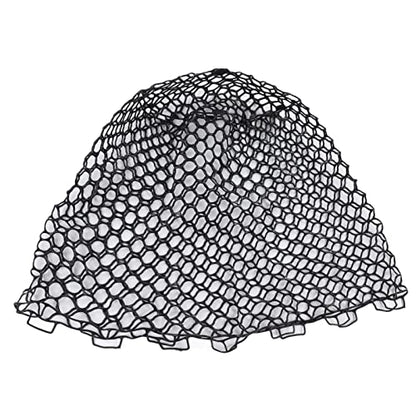Fishing Net, Black Rubber Flexible Fishing Landing Netting Mesh Multipurpose Lightness Foldable Fishing Replacement Net for Angler Freshwater Saltwater