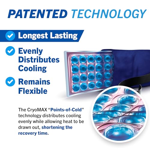 Cryo-Max Cold Pack, 8 Hour Reusable Cold Therapy Ice Pack for Elbows, Knees, Neck + More, Medium, 6" x 12" (1 Count) - size: 1 Count (Pack of 1), style: Medium