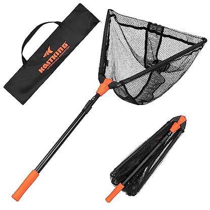 KastKing Pontus Fishing Net, Foldable & Lightweight Landing Net with Built in Length Scale, Strength Aluminum Handle, Fishing Gear and Gift for Men - style: Hoop Size: 23"(extendable)