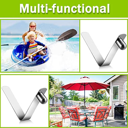 8 Pieces Push Button Spring Clips Tent Pole Clips Stainless Steel Kayak Paddle Spring Snap Clips Locking Tube Pin for Camping Kayak Paddle Tent Pole - color: Silver, size: 9mm