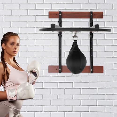 Speed Bag Platform Kit 360 Swivel, Heavy Duty Boxing Equipment, Adjustable Height Wall Mount Professional Fitness Ball Reaction Training Kit for Exercise and Fitness