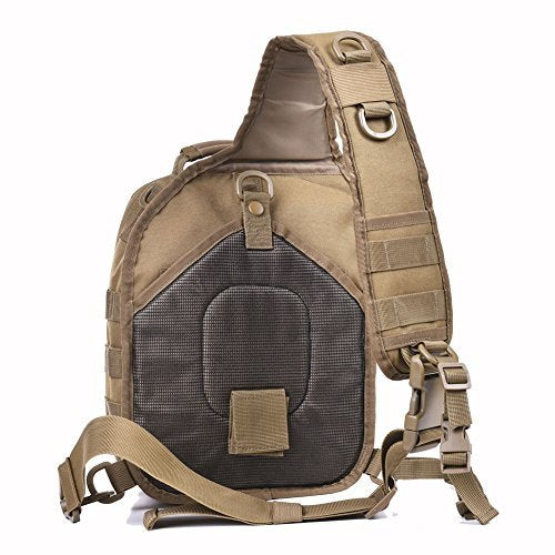 REEBOW GEAR Tactical Sling Bag Single Shoulder Every Day Carry Backpack - color: Style 01 Tan