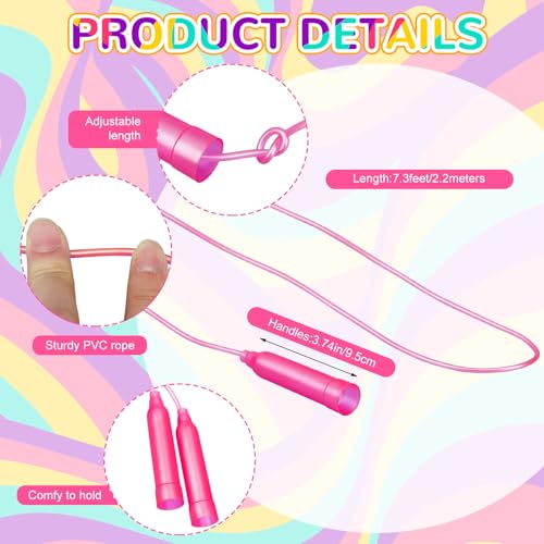 Poen 2 Pcs Detachable 23" Hoop and 7.3 Ft Jump Rope Set - color: Rose Pink