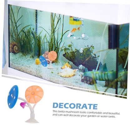 Betta Fish Mushroom Hammock Soft Bed Pad for Betta Fish Resting and Spawning Lifelike Aquarium Decoration Accessory