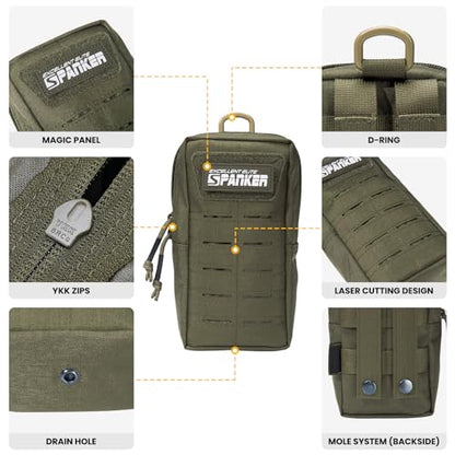 EXCELLENT ELITE SPANKER Tactical MOLLE Pouch EDC Utility Pouches Gadget Organizer Phone Holder Waist Bag Tool Pouch - color: Ranger Green