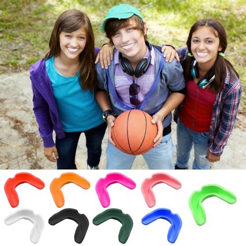 10 Pack Sports Mouth Guards, Gel-Fit, Universal, 10 Colors - color: Multicolor