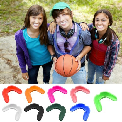 10 Pack Sports Mouth Guards, Gel-Fit, Universal, 10 Colors - color: Multicolor
