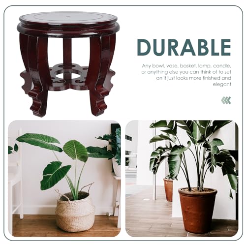 UPKOCH Wooden Fishbowl Stand Chinese Wooden Display Stand Oriental Furniture Fishbowl Stand Vase Aquarium Table Lamp Teapot Base Flower Pot Stand Holder Display Rack Shelves