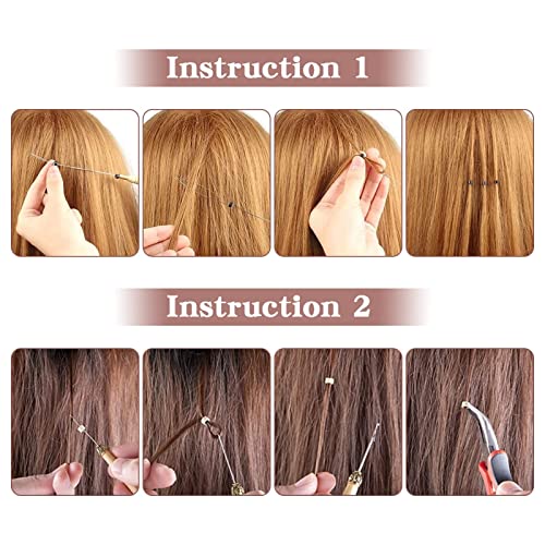 1200Pcs 4mm Silicone Lined Micro Ring Beads for Hair Extensions 5Colors Apply (1200Pcs Light Brown)