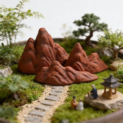 Aquarium Mountain Ornament: Miniature Ceramic Mountain View Decor Rockery Landscape Garden Accessories Fish Tank Decorations for Home Office Display