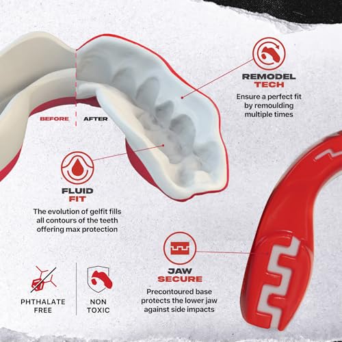 SAFEJAWZ Viper Mouth Guard, Youth Dual Layer Mouthguard with Case - color: Viper, size: Junior (<11)