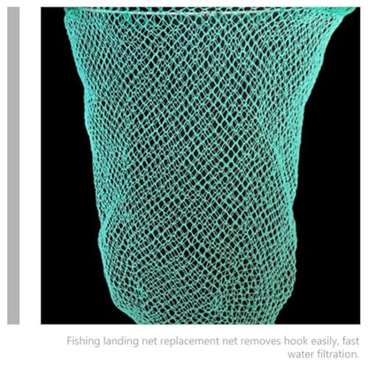 FRCOLOR Fishing Landing Net Large Nylon Mesh Replacement Net Head 35cm Diameter 40cm Length 1.5x1.5cm Mesh for Outdoor Freshwater Fish Catching