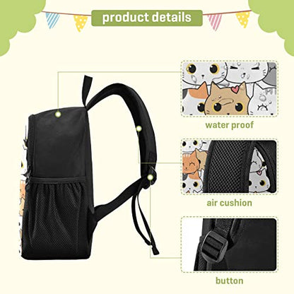 Cat Cartoon Toddler Backpack Waterproof Mini Backpack Boys/Girls Cute Small Backpack Kindergarten Pre School Bags 13 Inch - color: Cat Cartoon, size: Medium