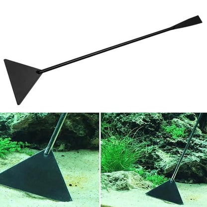 Aquatic Plant Base Plate Shovel, Fish Tank Water Feature Flat Sand Shovel, Black Stainless Steel Anti-Rust Triangular Shovels, Aquarium Landscape Bottom Sand Spread Out 1pcs