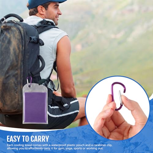 Hosuly 30 Pack Cooling Towels Bulk Microfiber Breathable, Purple - color: Purple