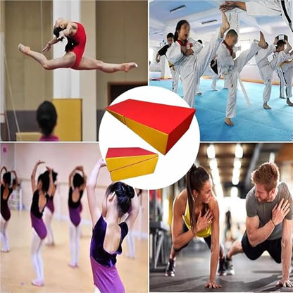 LICOME Foldable Gymnastics Wedge Mat Incline 2-in-1 Gym Pad With Carry Handle for Yoga Tumbling Taekwondo Martial Arts Cheerleading Dance - size: 120x60x35cm