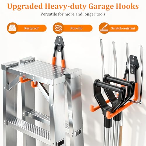 Housolution Steel Garage Hooks - 30Pack Anti-Slip Coating, Orange - color: Orange