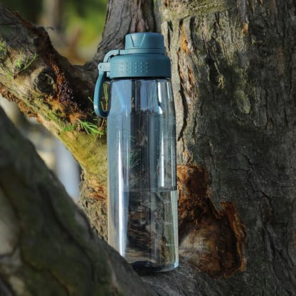 32oz Clear Water Bottle - BPA-Free Tritan Plastic, Fast Flow Spout Lid, Wide Mouth & Leakproof Design Hiking Water Bottle Suitable for Travel, Outdoors, Gym, Travel, Home, School (Dark Blue) - color: Dark Blue