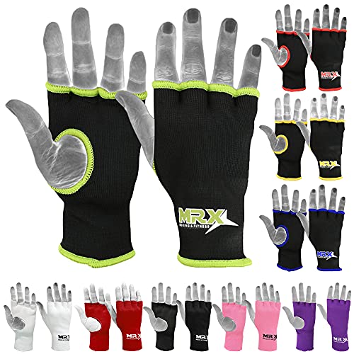 MRX Muay Thai Boxing Inner Gloves Protective Hand Wrap (Black,Green Medium) - color: Green, size: Medium